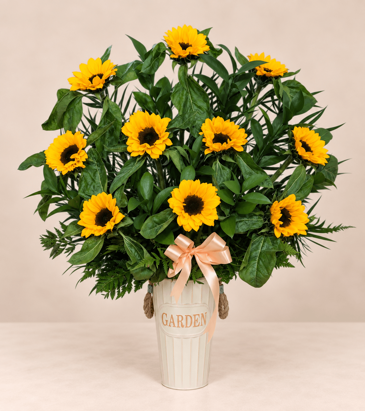 Arreglo de girasoles