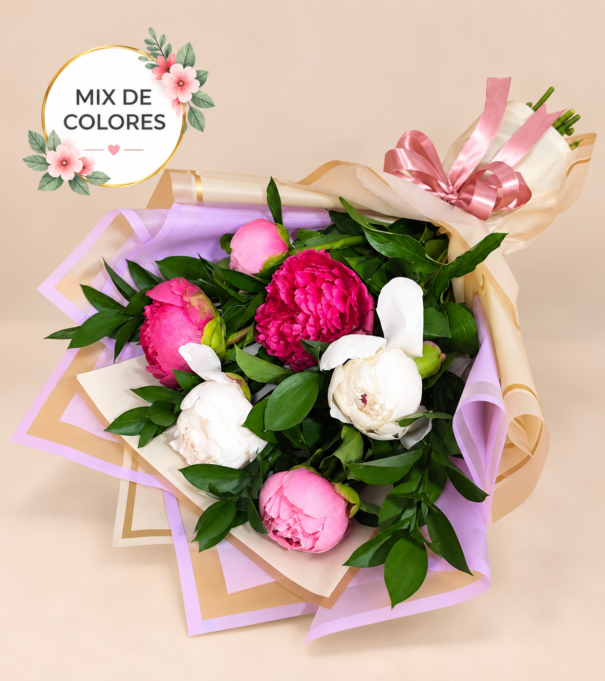 Ramo de 6 peonias