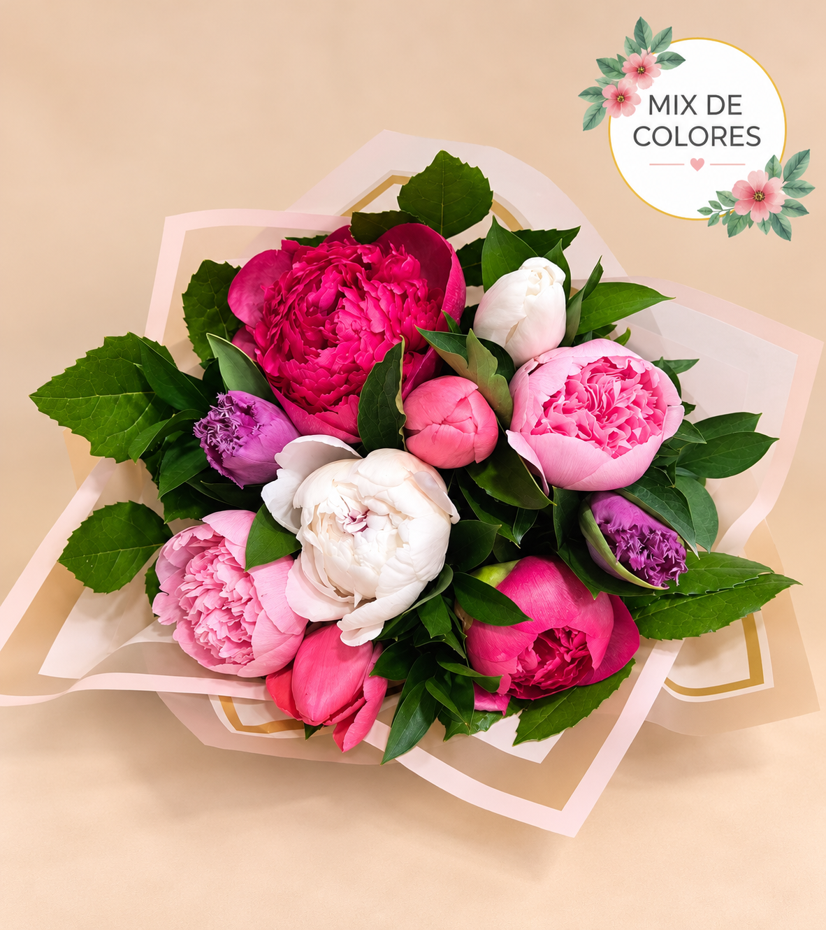 Ramo de peonias y tulipanes-2